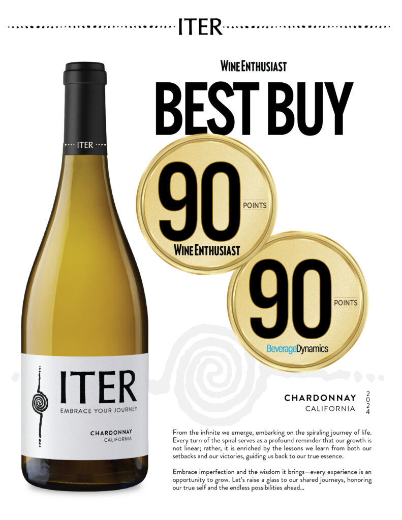 Iter Chardonnay California 90 points Wine Enthusiast 90 Points Beverage Dynamics